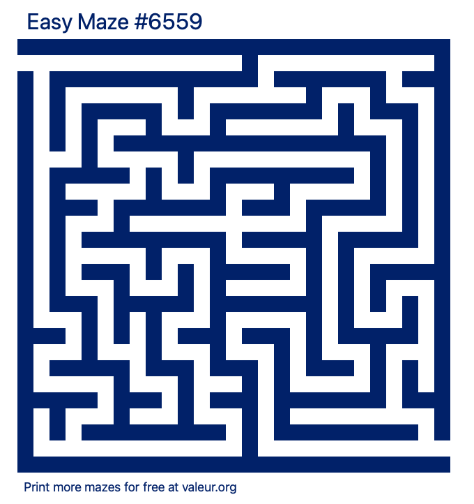 Free Printable Easy Maze number 6559