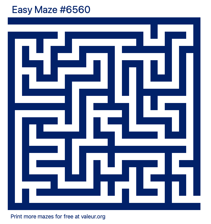 Free Printable Easy Maze number 6560