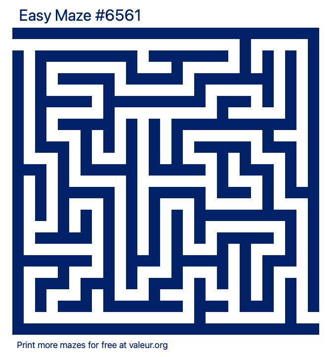 Free Printable Easy Maze number 6561