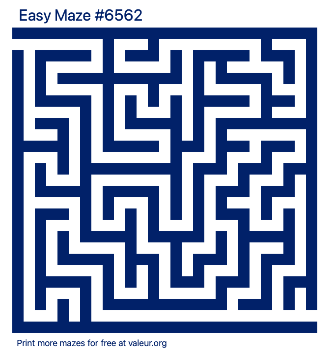 Free Printable Easy Maze number 6562