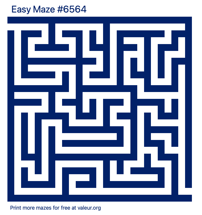 Free Printable Easy Maze number 6564