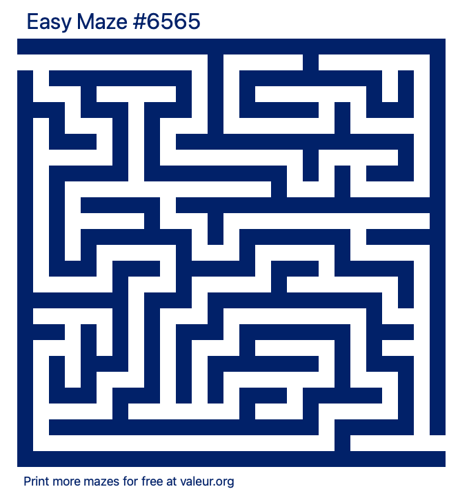 Free Printable Easy Maze number 6565