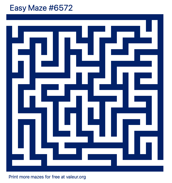 Free Printable Easy Maze number 6572