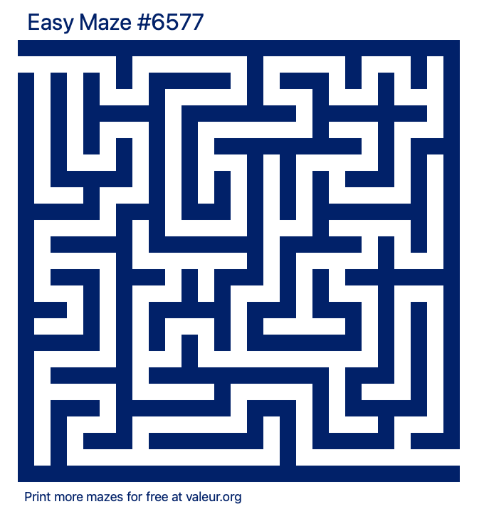 Free Printable Easy Maze number 6577