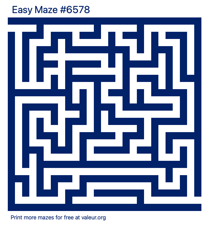 Free Printable Easy Maze number 6578