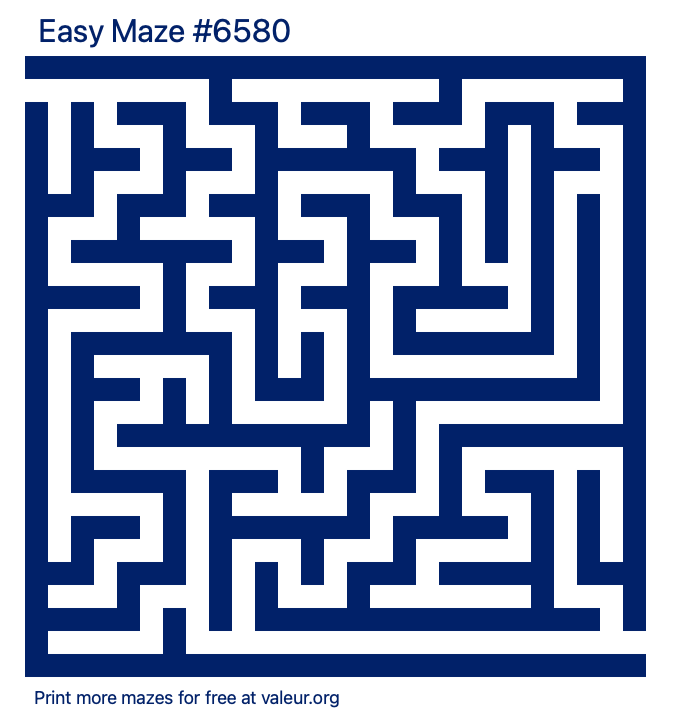 Free Printable Easy Maze number 6580