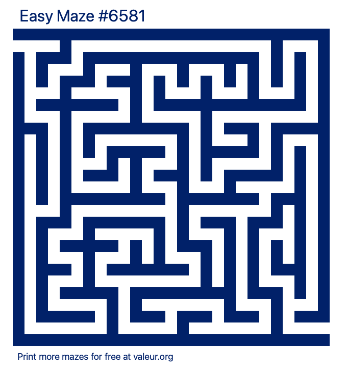 Free Printable Easy Maze number 6581