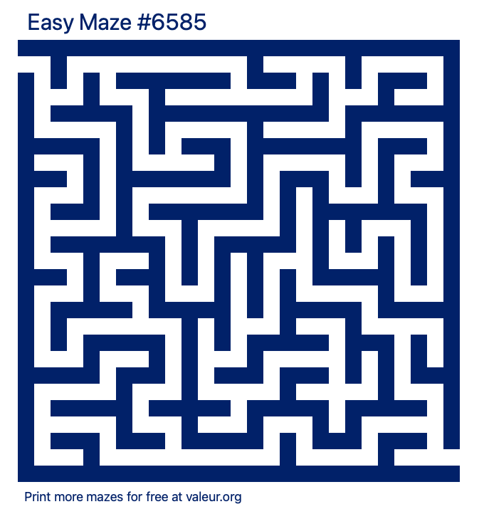 Free Printable Easy Maze number 6585