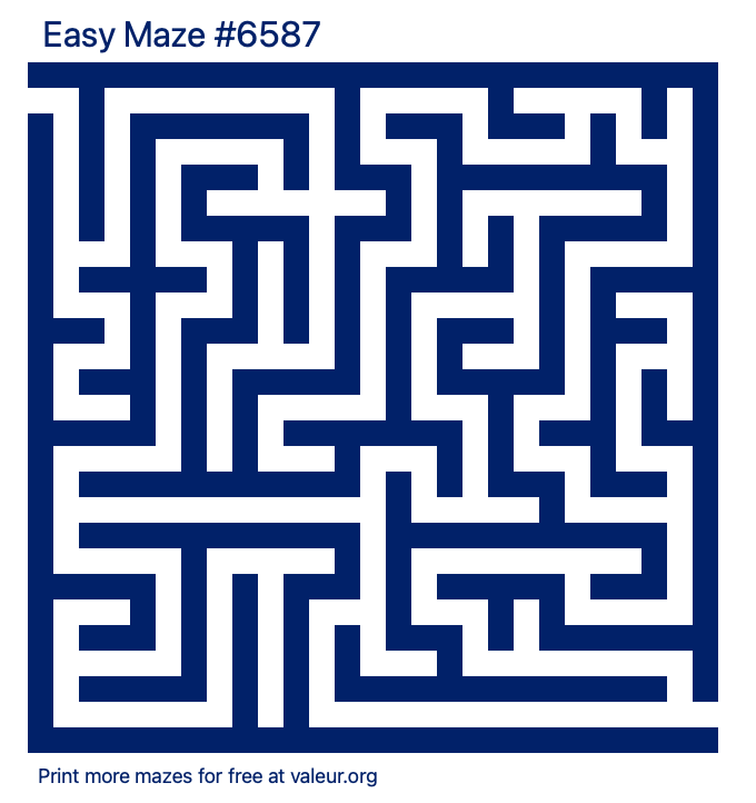 Free Printable Easy Maze number 6587