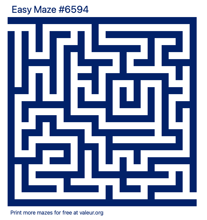 Free Printable Easy Maze number 6594