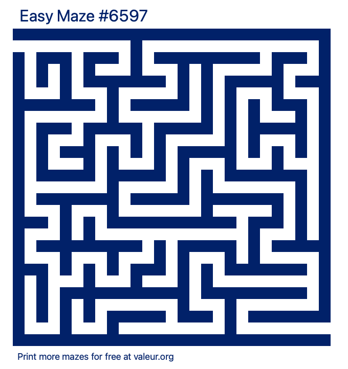 Free Printable Easy Maze number 6597