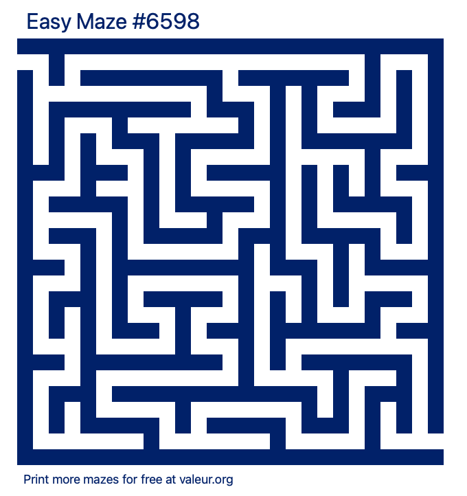 Free Printable Easy Maze number 6598