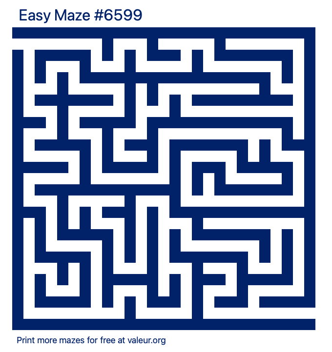 Free Printable Easy Maze number 6599