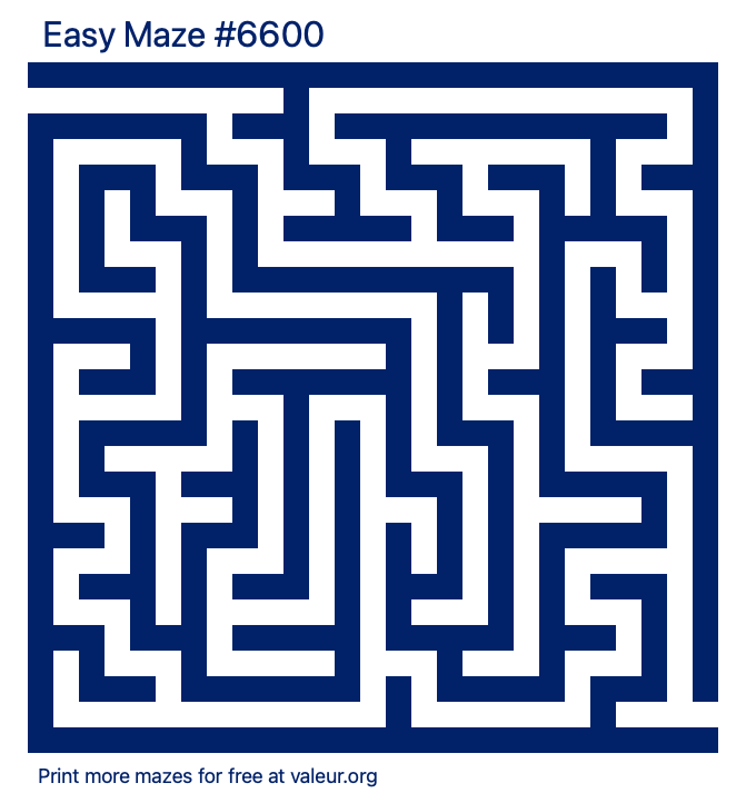 Free Printable Easy Maze number 6600