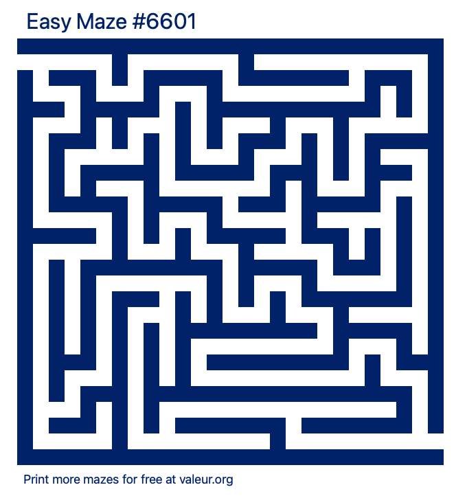 Free Printable Easy Maze number 6601