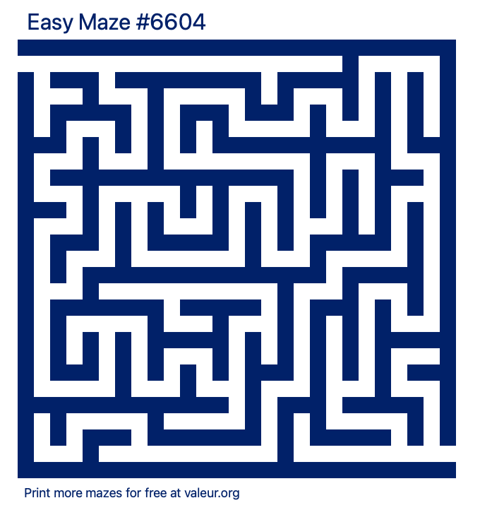 Free Printable Easy Maze number 6604