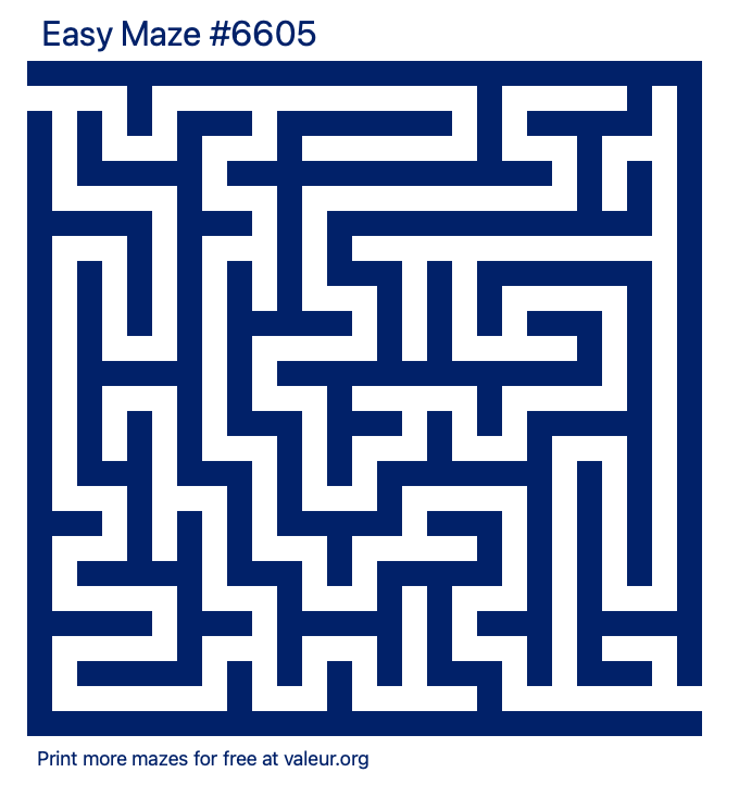 Free Printable Easy Maze number 6605