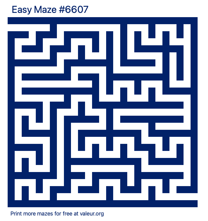 Free Printable Easy Maze number 6607