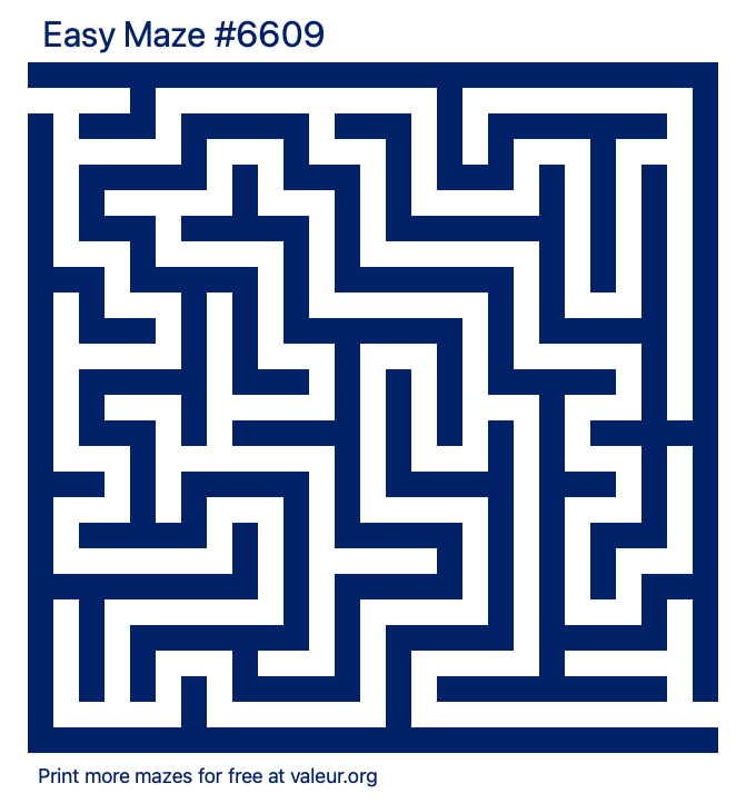 Free Printable Easy Maze number 6609