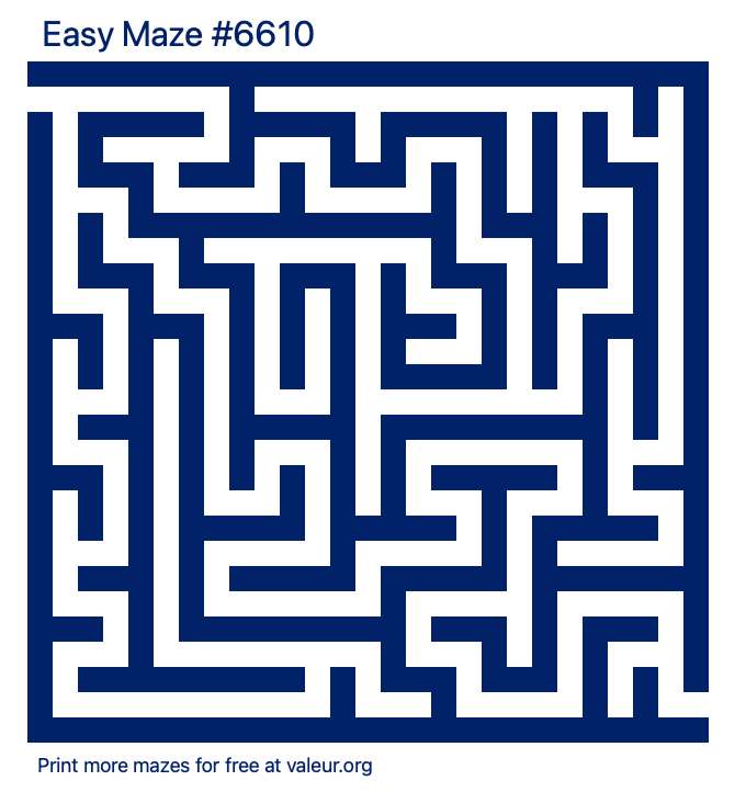 Free Printable Easy Maze number 6610