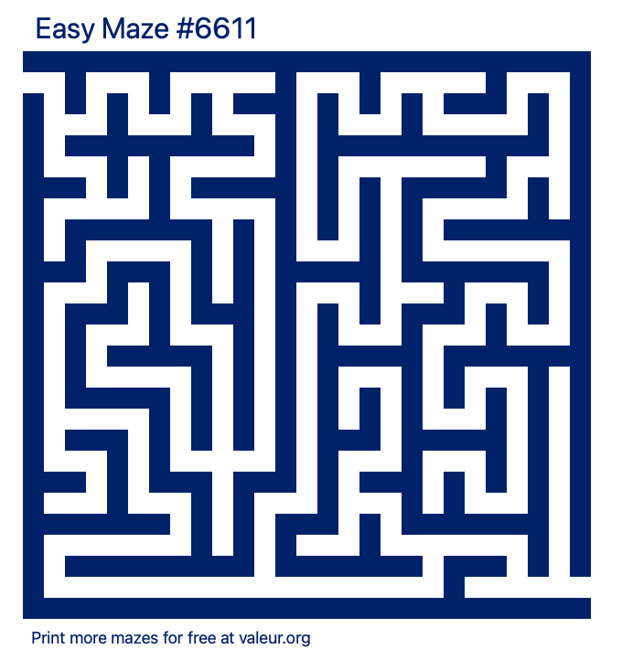 Free Printable Easy Maze number 6611