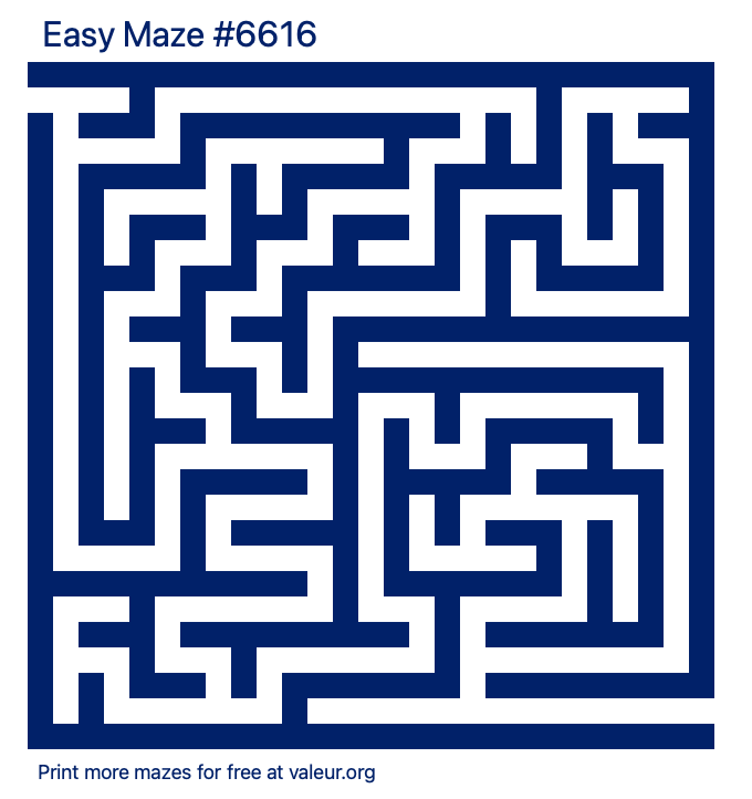 Free Printable Easy Maze number 6616