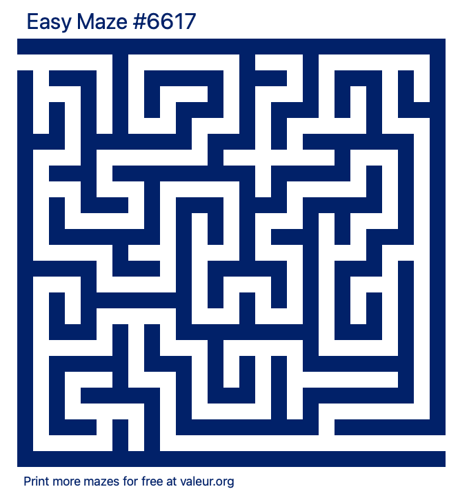 Free Printable Easy Maze number 6617