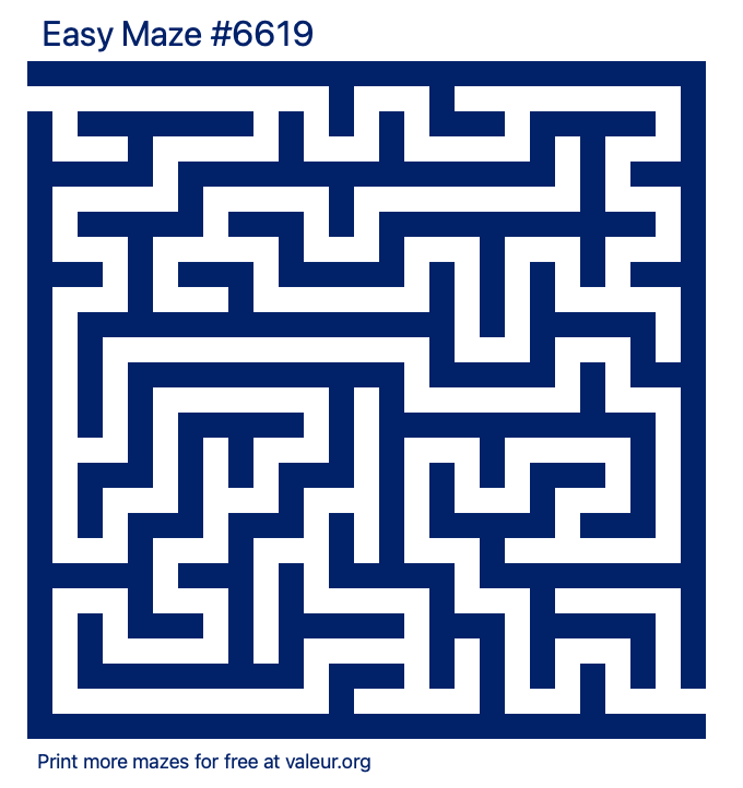 Free Printable Easy Maze number 6619