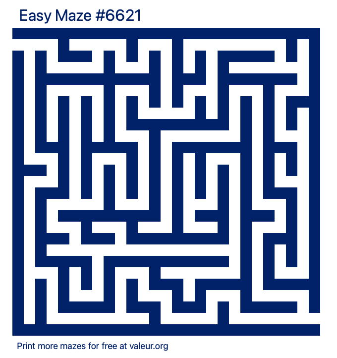 Free Printable Easy Maze number 6621