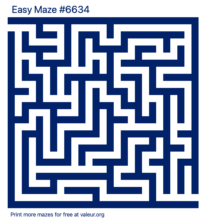 Free Printable Easy Maze number 6634