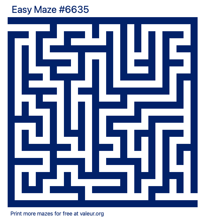 Free Printable Easy Maze number 6635