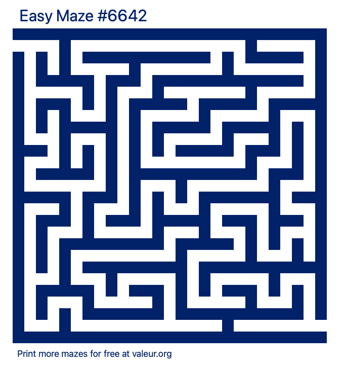 Free Printable Easy Maze number 6642