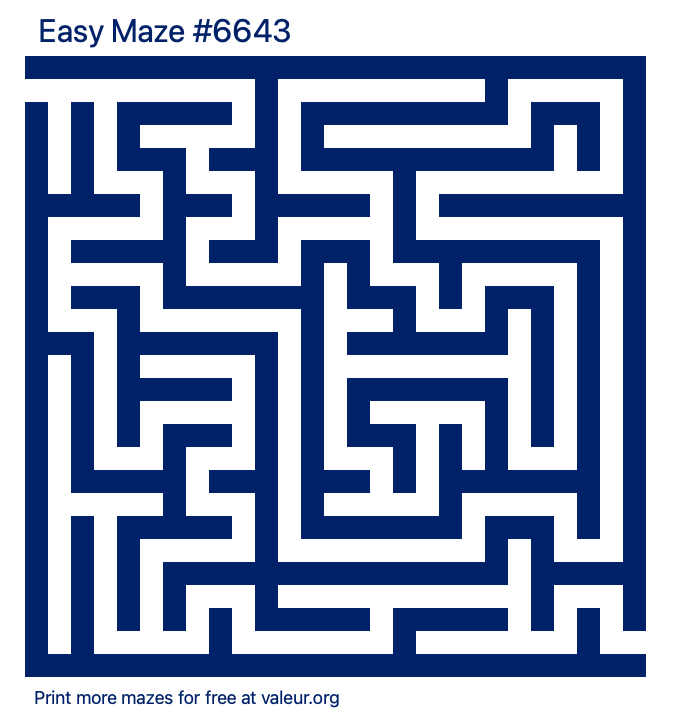 Free Printable Easy Maze number 6643