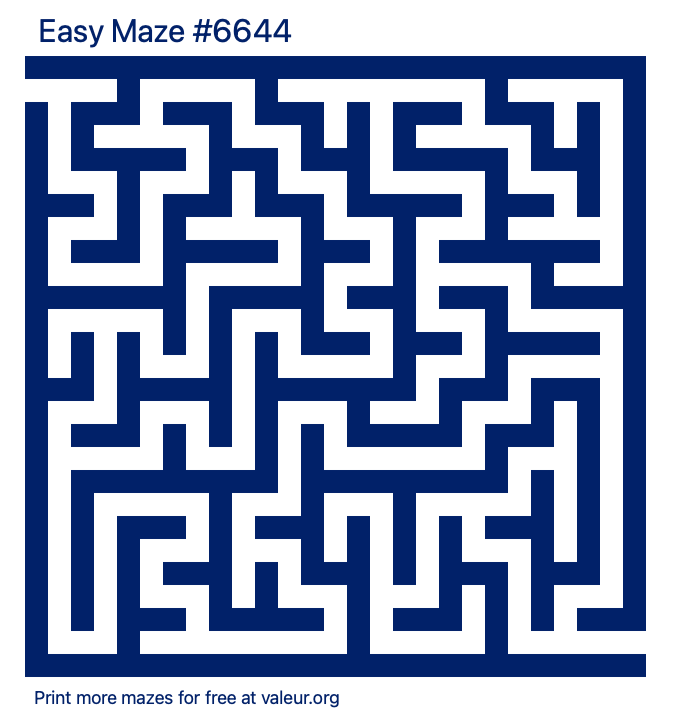 Free Printable Easy Maze number 6644