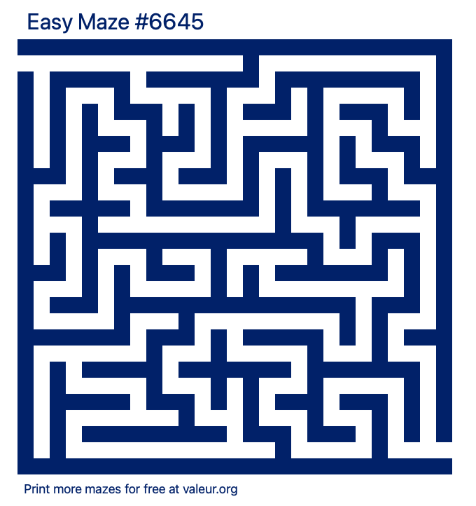 Free Printable Easy Maze number 6645