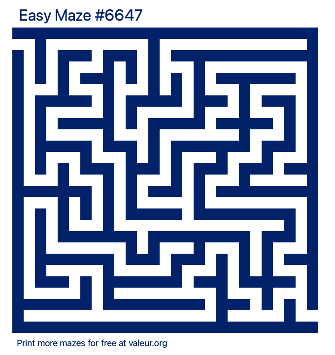 Free Printable Easy Maze number 6647