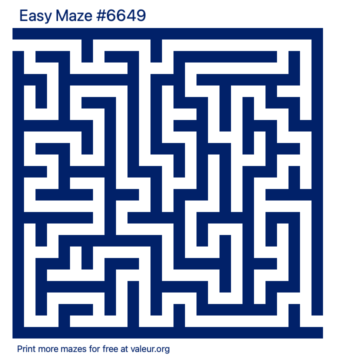 Free Printable Easy Maze number 6649