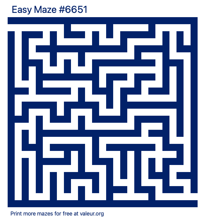 Free Printable Easy Maze number 6651