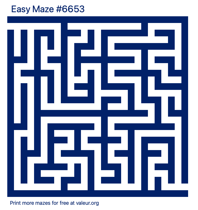 Free Printable Easy Maze number 6653