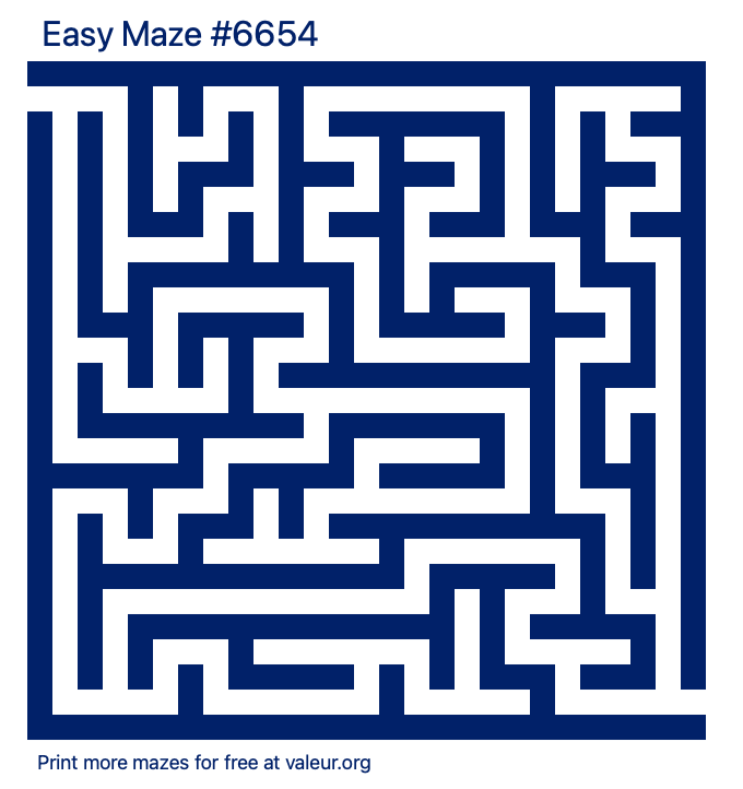 Free Printable Easy Maze number 6654