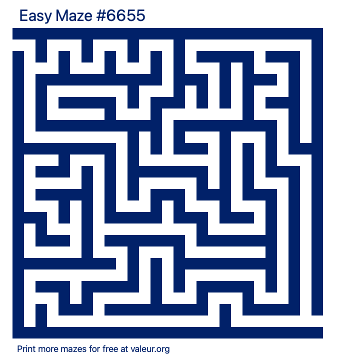 Free Printable Easy Maze number 6655