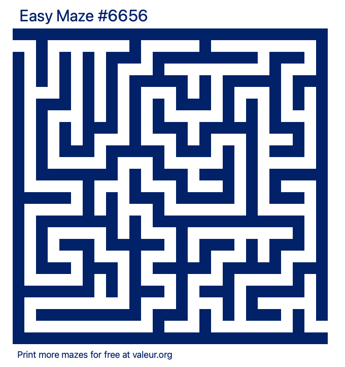 Free Printable Easy Maze number 6656