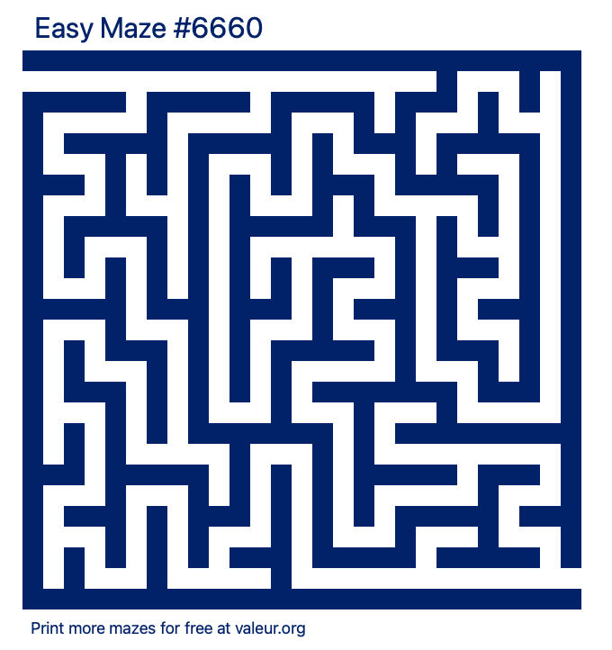 Free Printable Easy Maze number 6660