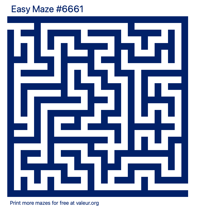 Free Printable Easy Maze number 6661