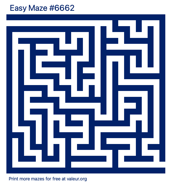 Free Printable Easy Maze number 6662