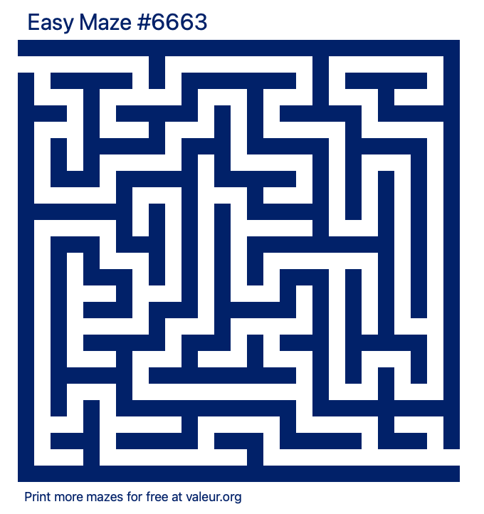 Free Printable Easy Maze number 6663