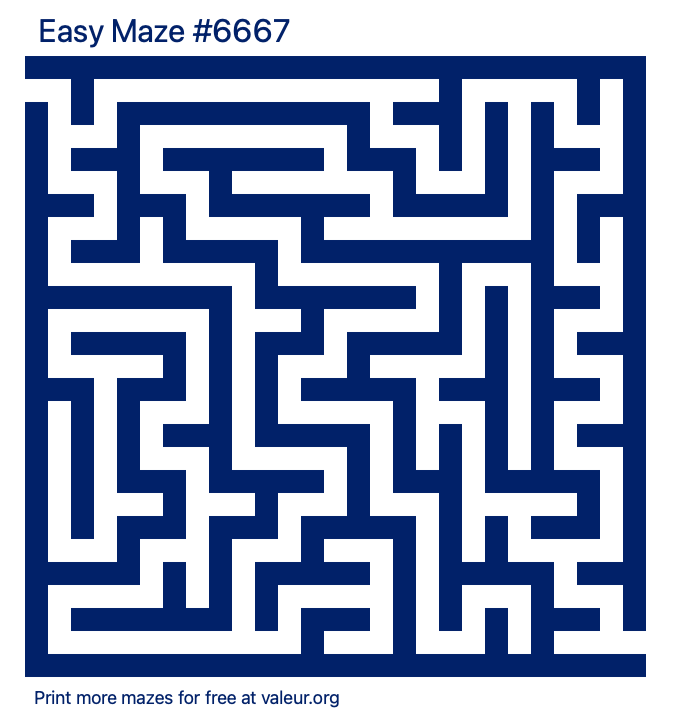 Free Printable Easy Maze number 6667