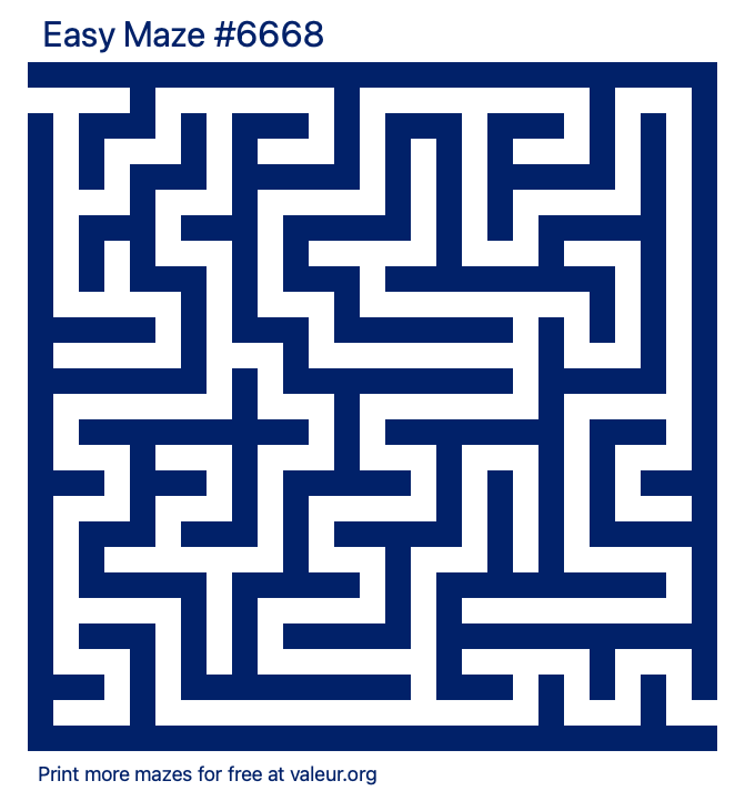 Free Printable Easy Maze number 6668