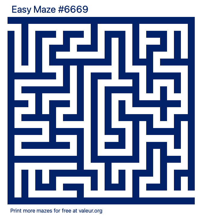 Free Printable Easy Maze number 6669