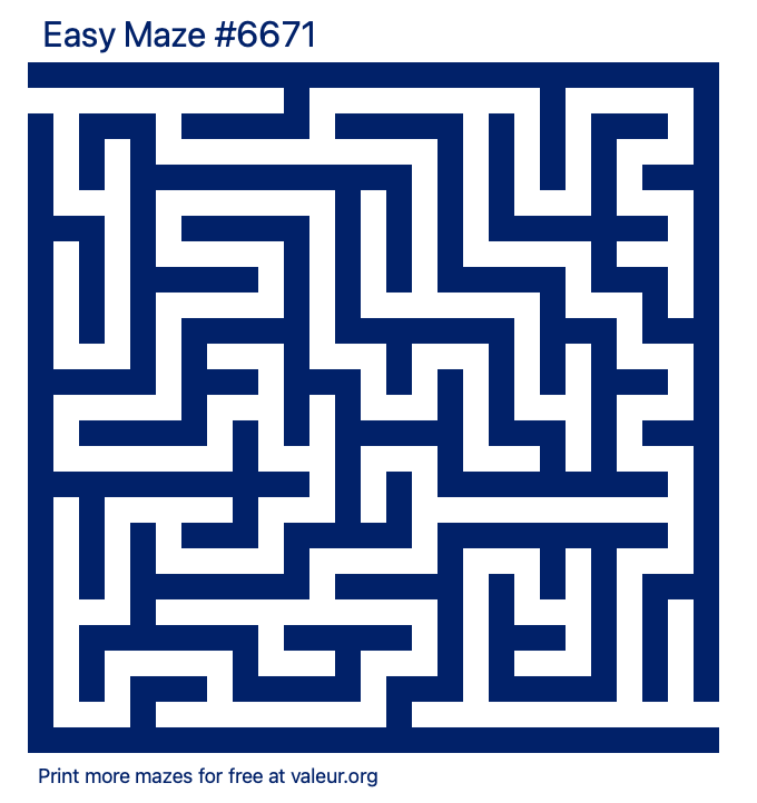 Free Printable Easy Maze number 6671